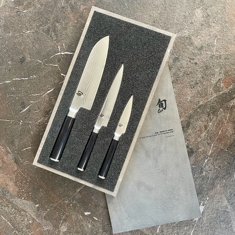 Coffret 3 couteaux japonais - Shun Classic - Couteaux SANTOKU - UNIVERSEL - OFFICE