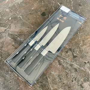 Coffret 3 couteaux japonais - WASABI BLACK - Couteaux SANTOKU - UNIVERSEL - OFFICE