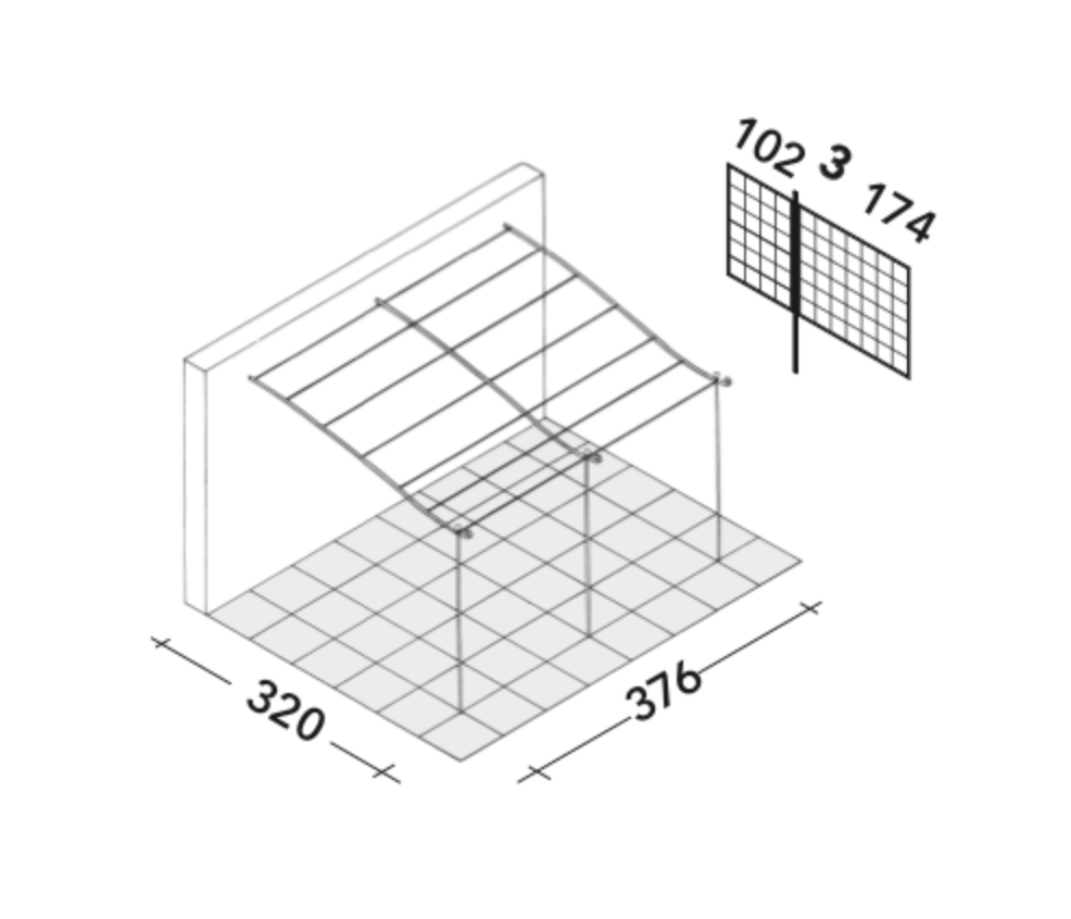 Pergola Solaire adossée courbée avec couverture toile coulissante
